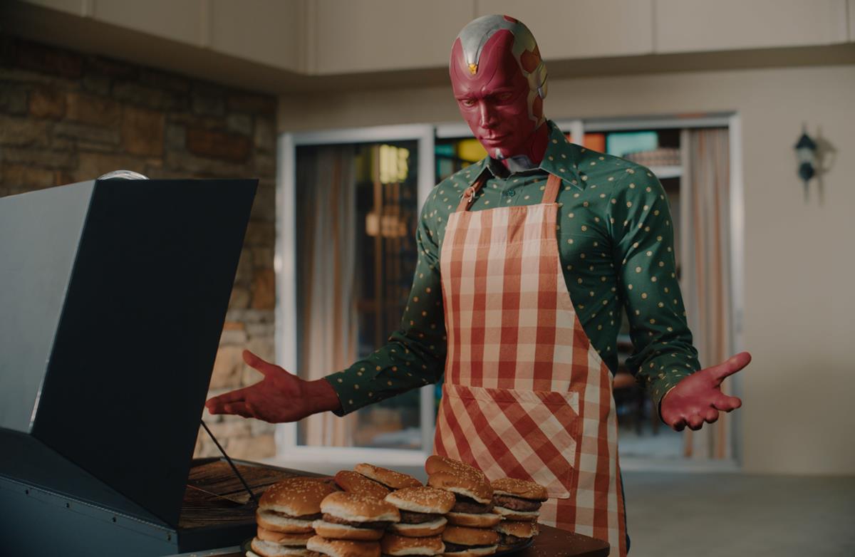 Paul Bettany as Vision in “WandaVision.” Cr: Marvel Studios