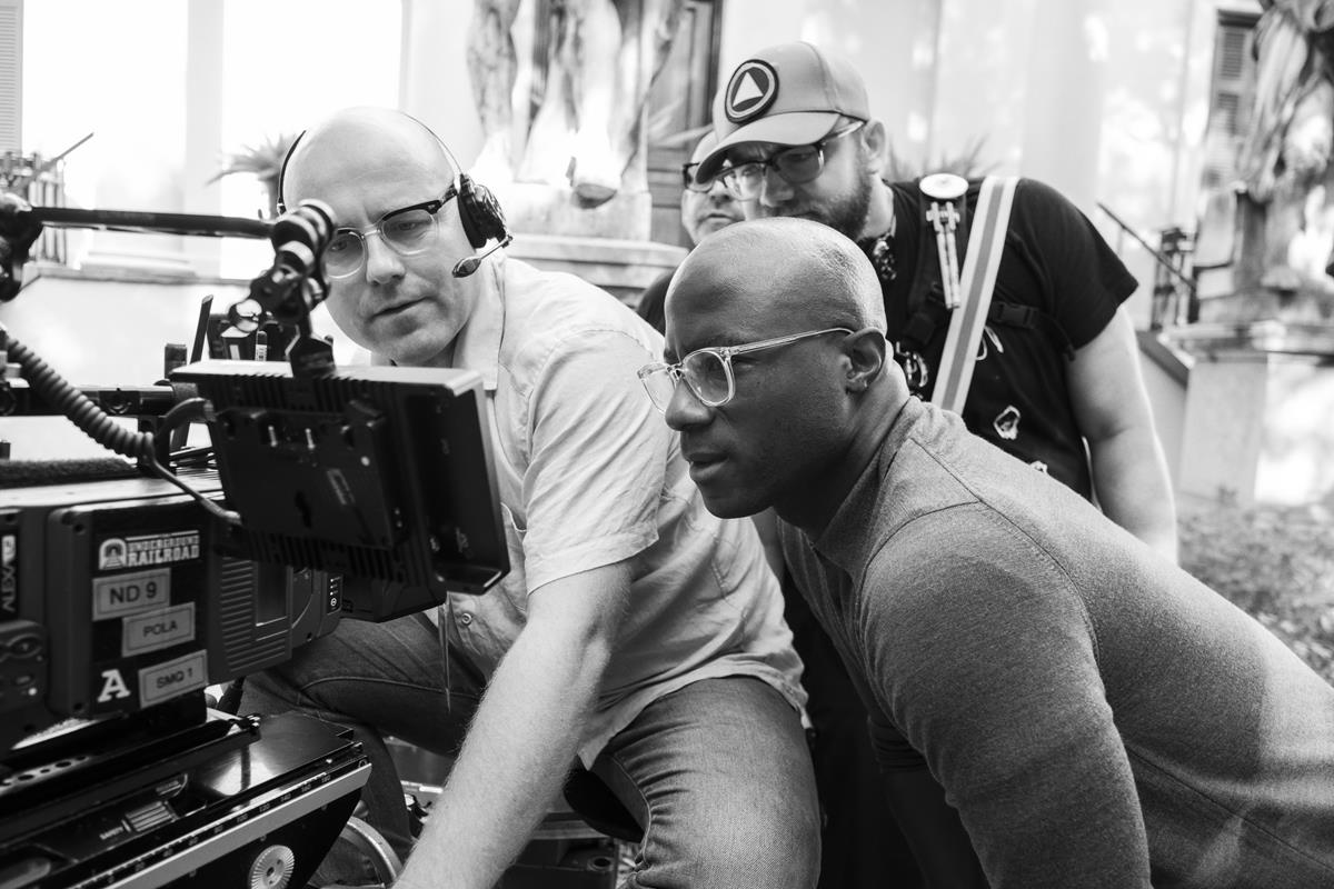 Cinematographer James Laxton and showrunner Barry Jenkins on the set of “The Underground Railroad.” Cr: Kyle Kaplan/Amazon Studios