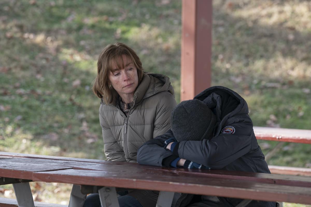 Julianne Nicholson and Cameron Mann in “Mare of Easttown.” Cr: HBO