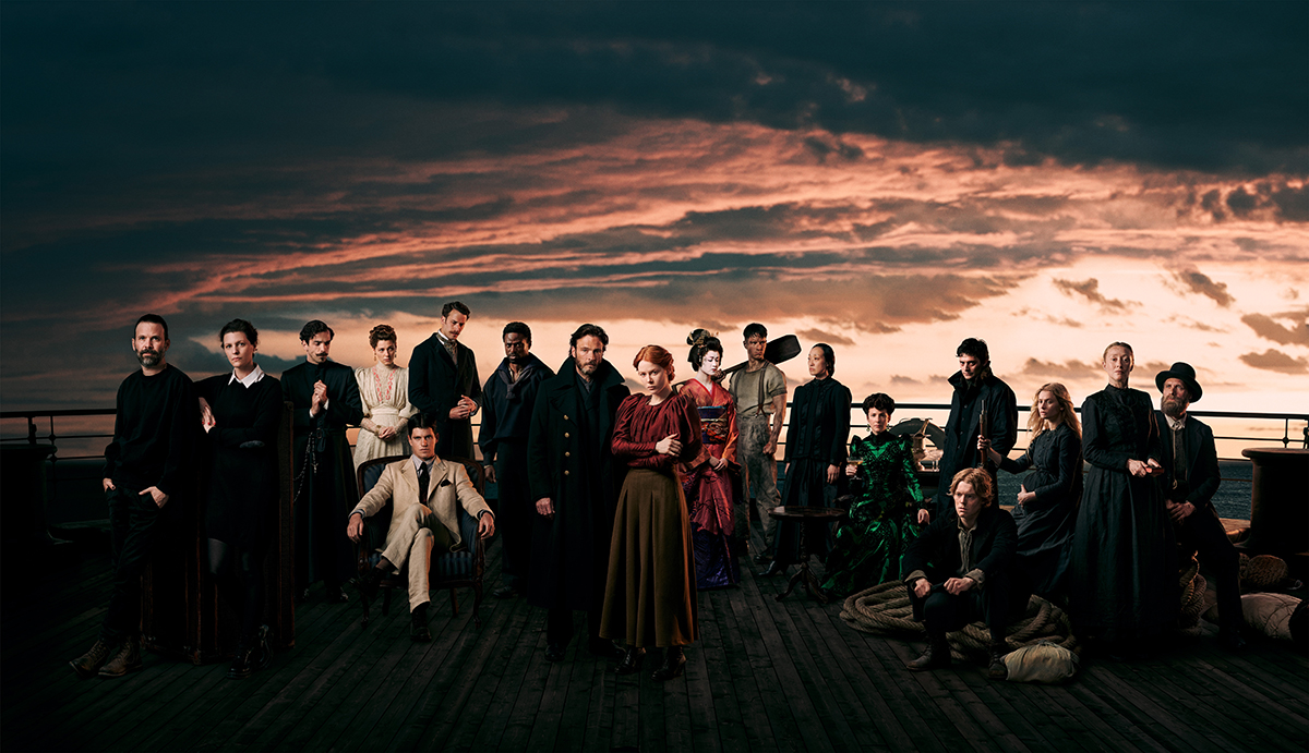 Netflix’s “1899:” Baran bo Odar, Jantje Friese, José Pimentão, Mathilde Ollivier, Miguel Bernardeau, Jonas Bloquet, Yann Gael, Andreas Pietschmann, Emily Beecham, Isabella Wei, Maciej Musial, Gabby Wong, Rosalie Craig, Aneurin Barnard, Lucas Lynggaard Tønnesen, Clara Rosager, Maria Erwolter, Alexandre Willaume. Image courtesy of Netflix