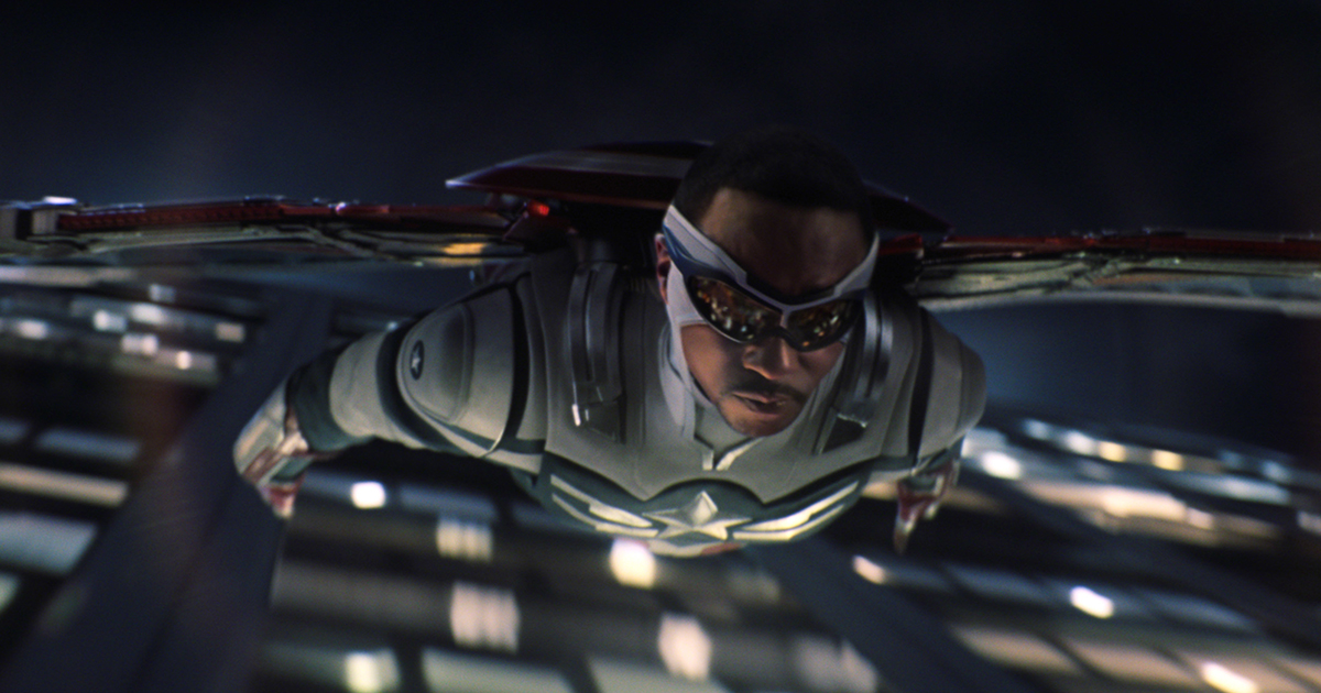 Falcon/Sam Wilson (Anthony Mackie) in Marvel Studios' THE FALCON AND THE WINTER SOLDIER exclusively on Disney+. Photo courtesy of Marvel Studios. ©Marvel Studios 2021. All Rights Reserved.