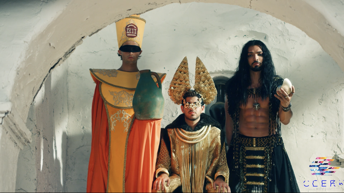 Sia Zami, Jessus Zambrano, and Mazen Shehabi in Lady Gaga’s “911,” directed by Tarsem Singh. Cr: CEEK