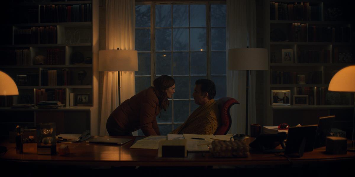 Julianne Moore and Clive Owen in “Lisey’s Story,” now streaming on Apple TV+.