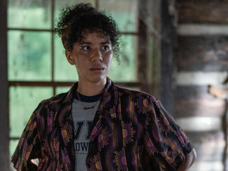 Jasmin Savoy Brown as Teen Taissa in season 1 episode 3 of “Yellowjackets.” Cr: Showtime