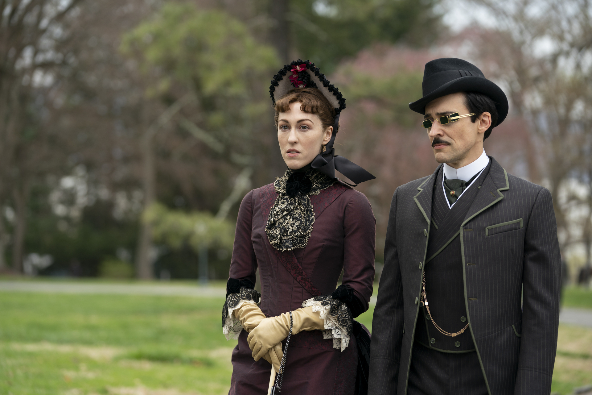 Blake Ritson as Oscar Van Rhijn and Kelly Curran as Turner in season 1 episode 7 of “The Gilded Age.” Cr: Warner Media