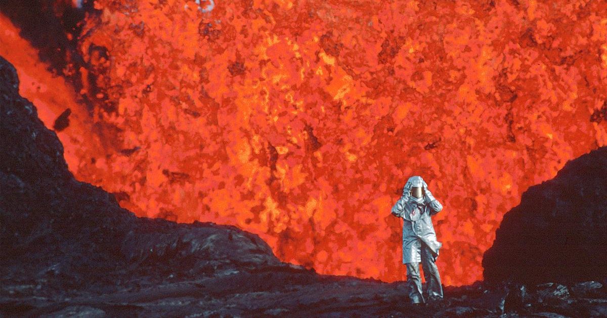 Director Sara Dosa gathered more than 20 hours of 16mm footage shot by French scientists Katia and Maurice Krafft for “Fire of Love,” which documents not only the duo’s work and relationship but also their connection with the volcano and nature itself. Cr: Sundance Institute