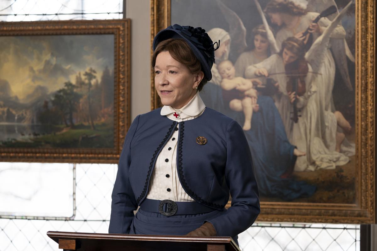 Linda Emond as Clara Barton in season 1 episode 3 of “The Gilded Age.” Cr: Warner Media