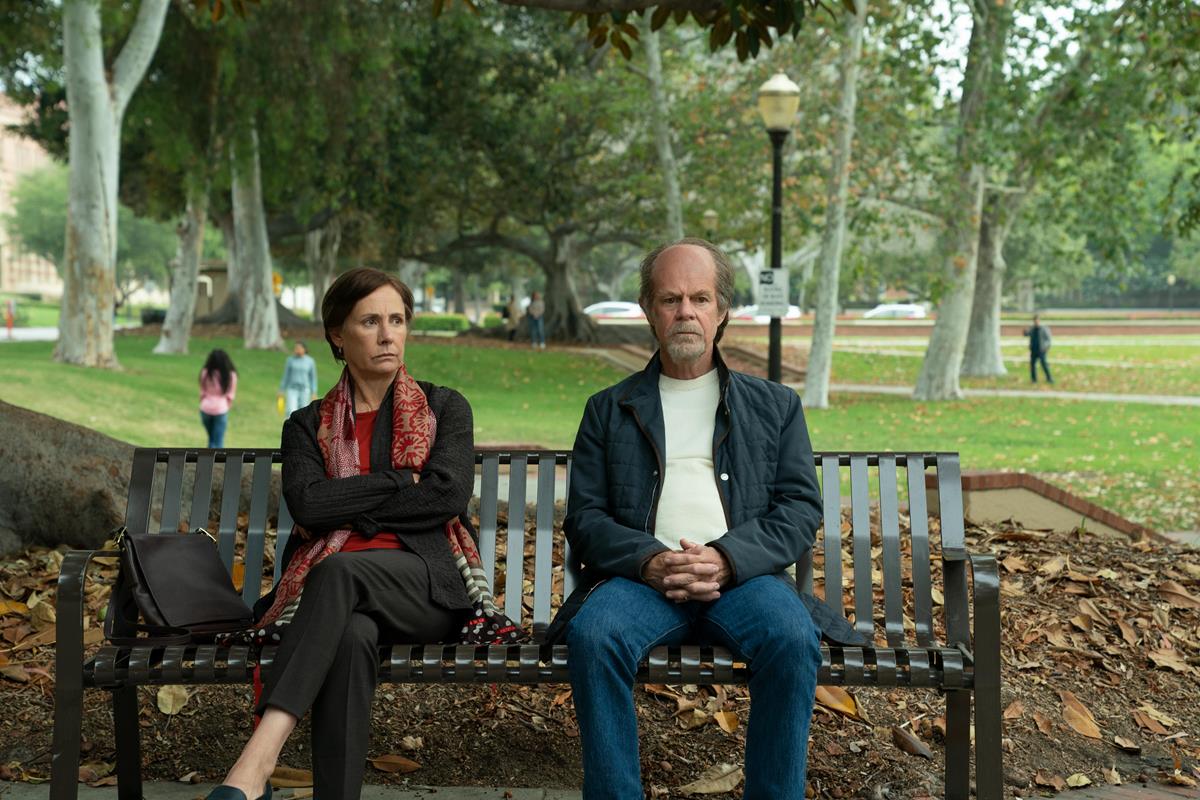 Laurie Metcalf as Phyllis Gardner and William H. Macy as Richard Fuisz in episode 6 of “The Dropout.” Cr: Beth Dubber/Hulu