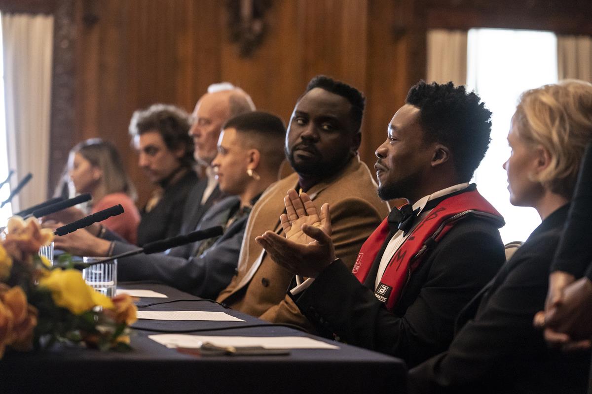 Brian Tyree Henry as Alfred "Paper Boi" Miles and Fisayo Akinade as Khalil in season 3 of “Atlanta.” Cr: Sophie Mutevelian/FX