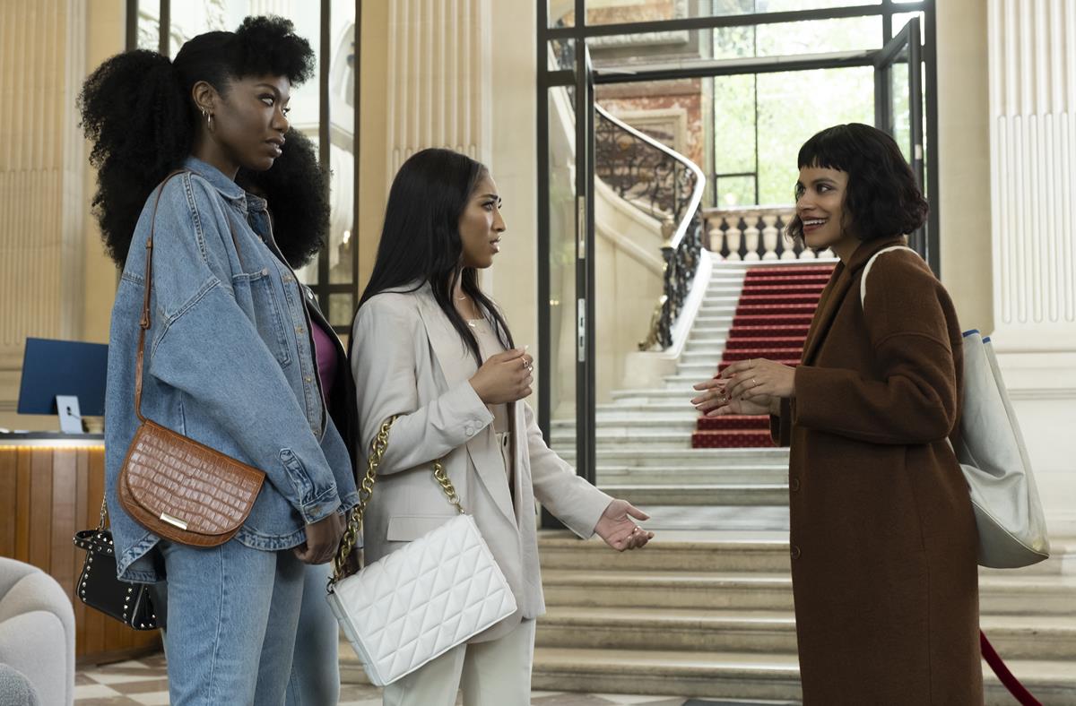 Xosha Roquemore as Xosha, Adriyan Rae as Candice, and Zazie Beetz as Van in season 3 of “Atlanta.” Cr: Roger Do Minh/FX