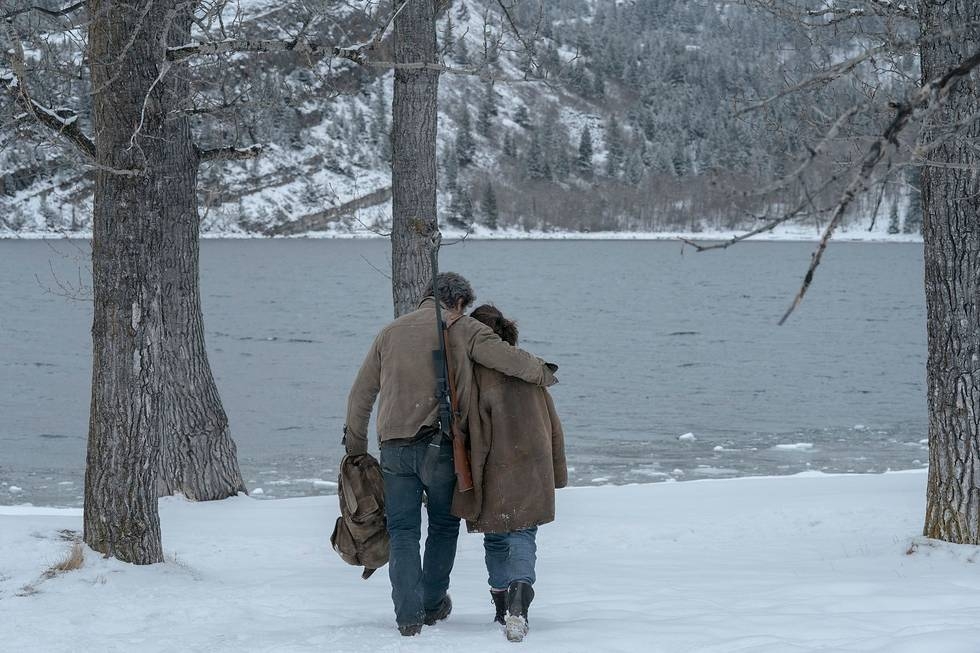 Pedro Pascal and Bella Ramsey in “The Last of Us,” courtesy of HBO