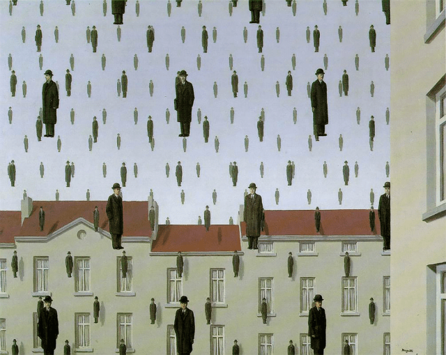 “Golconda,” 1953 by René Magritte