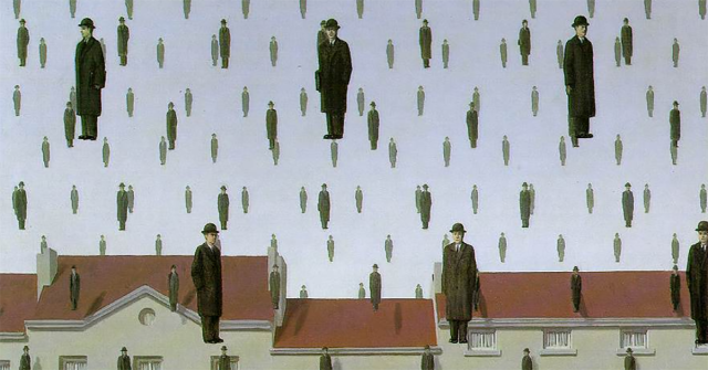 “Golconda,” 1953 by René Magritte