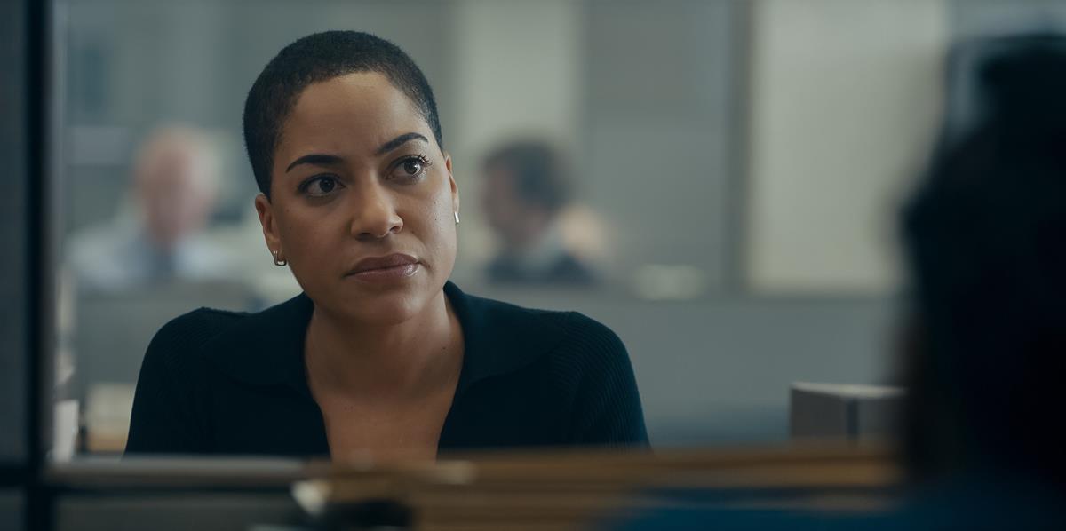 Cush Jumbo in Episode 1 of “Criminal Record.” Cr: Apple TV+.