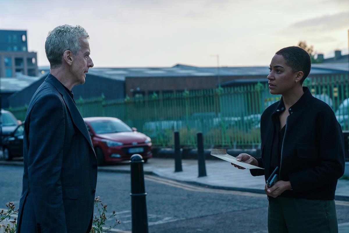 Peter Capaldi and Cush Jumbo in Episode 3 of “Criminal Record.” Cr: Apple TV+.