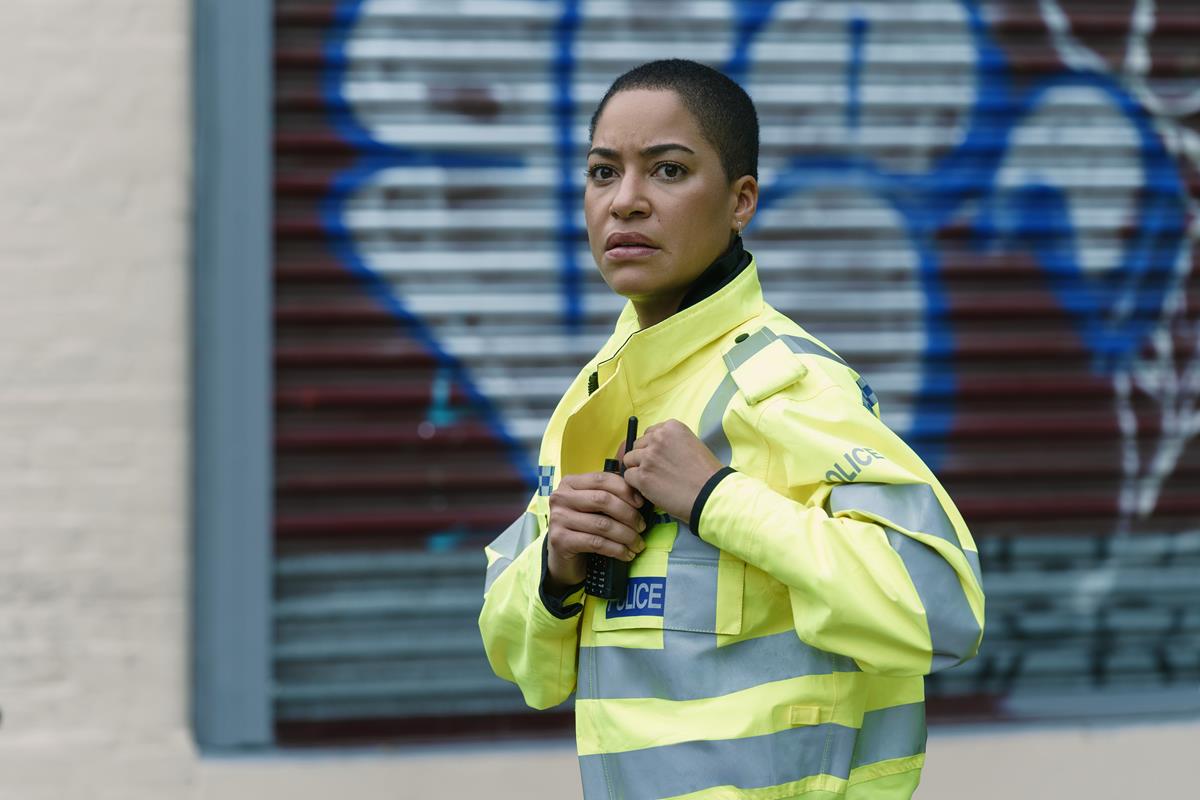 Cush Jumbo in Episode 3 of “Criminal Record.” Cr: Apple TV+.