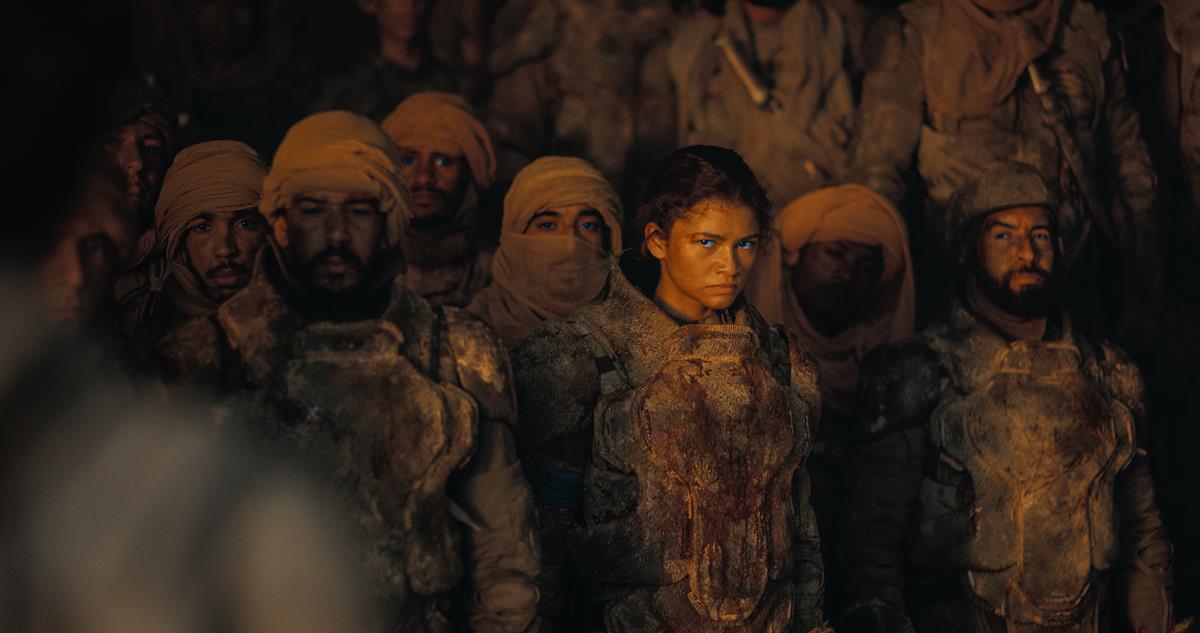 Zendaya as Chani in “Dune: Part Two,” directed by Denis Villeneuve. Cr: Warner Bros. Pictures